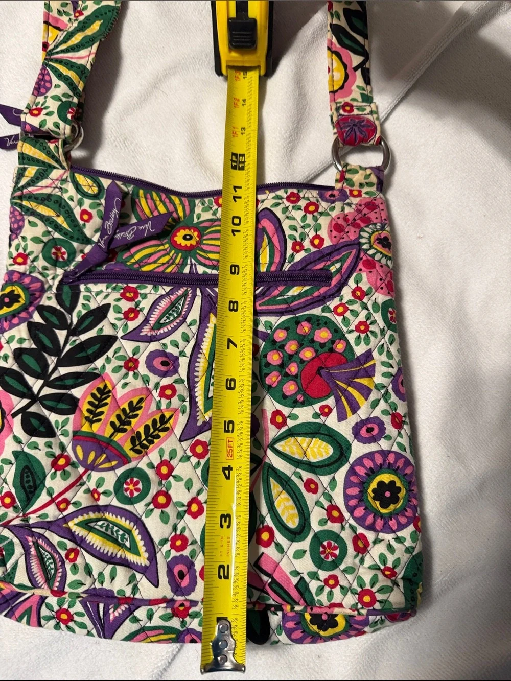 Vera Bradley Floral Crossbody Bag in Cream, Purple, Pink, Green, Yellow